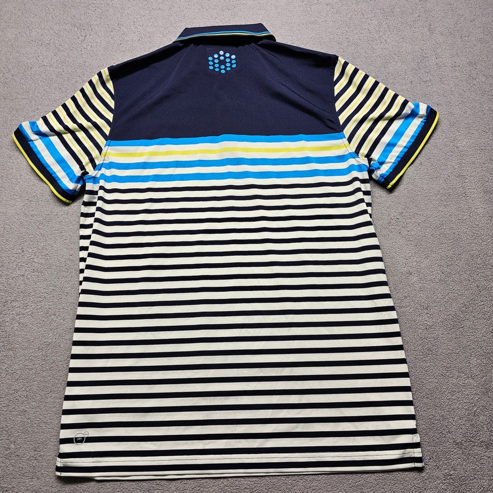 Puma Polo Shirt Mens XL Multi Striped Dry Cell Embroidered Logo Short Sleeve - Picture 2 of 12